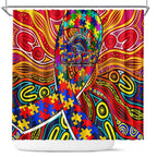 Autism Awareness Australia Adelaide Crows Shower Curtain Aboriginal Indigenous Art