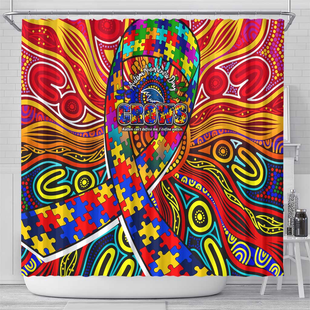 Autism Awareness Australia Adelaide Crows Shower Curtain Aboriginal Indigenous Art