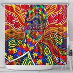 Autism Awareness Australia Adelaide Crows Shower Curtain Aboriginal Indigenous Art