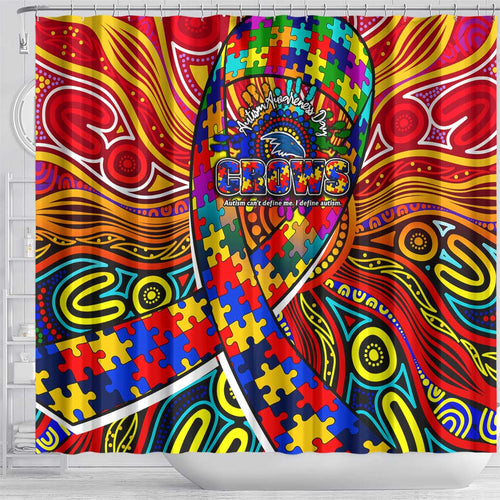 Autism Awareness Australia Adelaide Crows Shower Curtain Aboriginal Indigenous Art