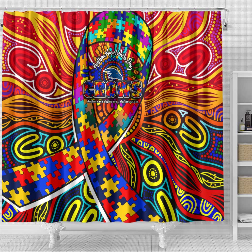 Autism Awareness Australia Adelaide Crows Shower Curtain Aboriginal Indigenous Art
