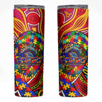 Autism Awareness Australia Adelaide Crows Skinny Tumbler Aboriginal Indigenous Art