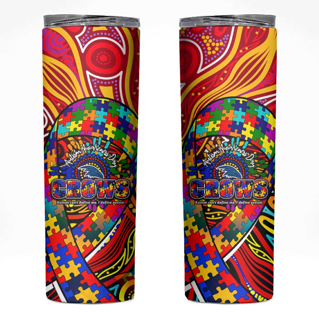 Autism Awareness Australia Adelaide Crows Skinny Tumbler Aboriginal Indigenous Art