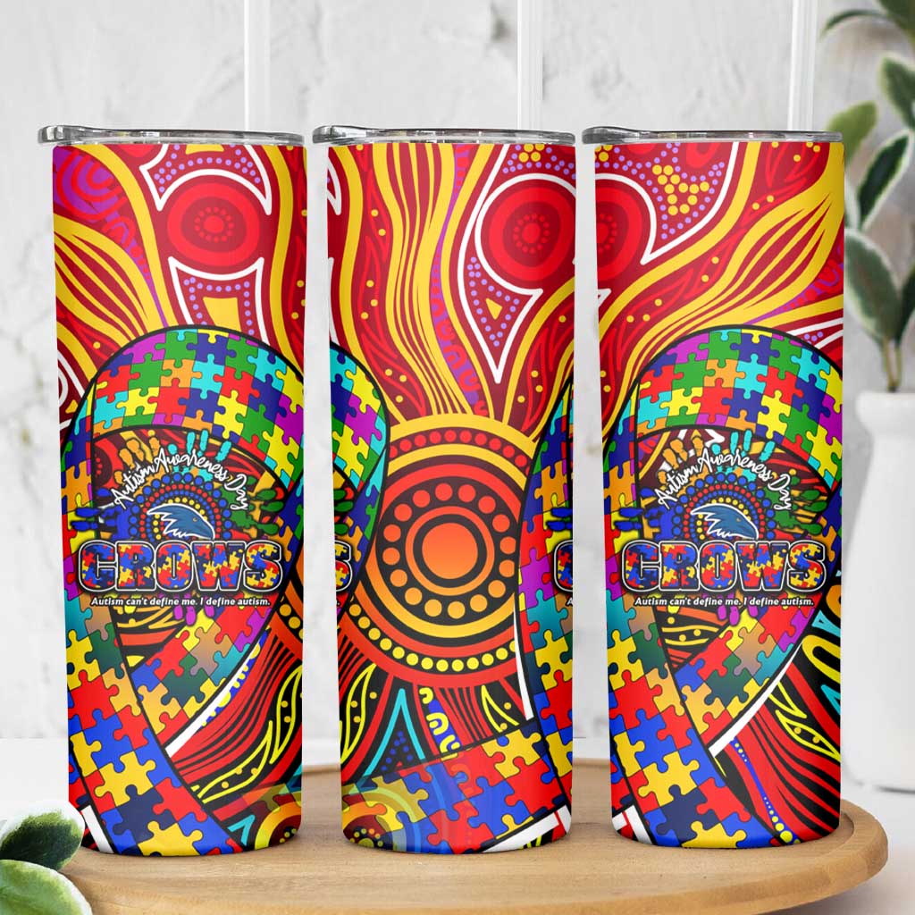 Autism Awareness Australia Adelaide Crows Skinny Tumbler Aboriginal Indigenous Art