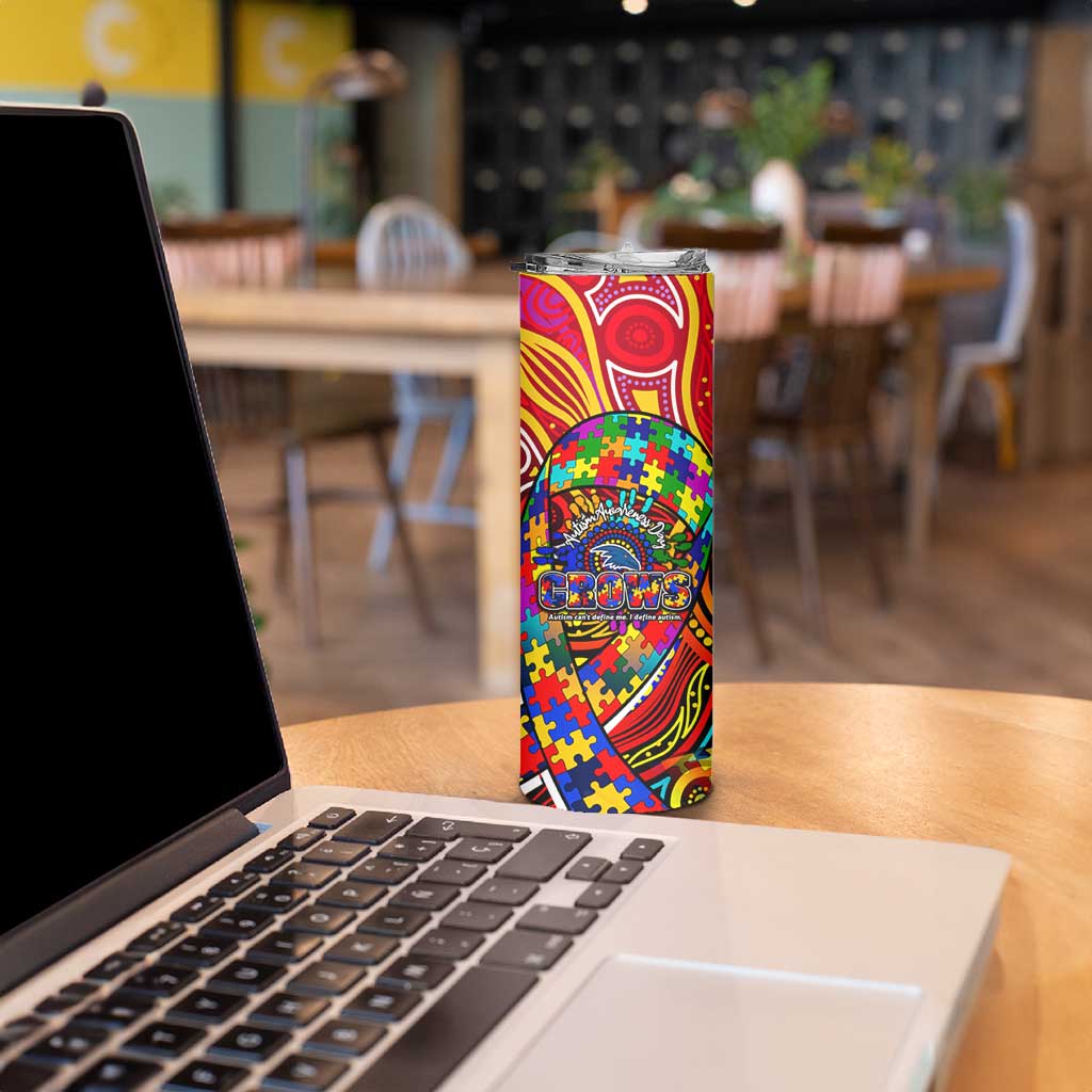 Autism Awareness Australia Adelaide Crows Skinny Tumbler Aboriginal Indigenous Art