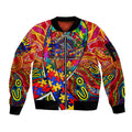 Autism Awareness Australia Adelaide Crows Sleeve Zip Bomber Jacket Aboriginal Indigenous Art