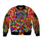 Autism Awareness Australia Adelaide Crows Sleeve Zip Bomber Jacket Aboriginal Indigenous Art