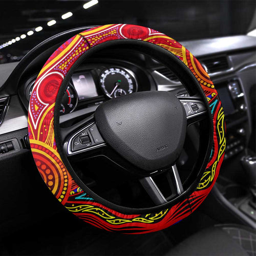 Autism Awareness Australia Adelaide Crows Steering Wheel Cover Aboriginal Indigenous Art