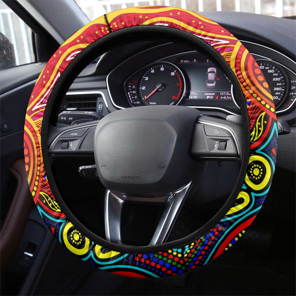 Autism Awareness Australia Adelaide Crows Steering Wheel Cover Aboriginal Indigenous Art