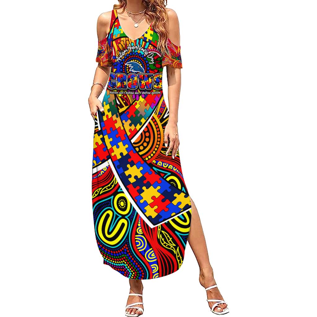 Autism Awareness Australia Adelaide Crows Summer Maxi Dress Aboriginal Indigenous Art