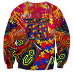 Autism Awareness Australia Adelaide Crows Sweatshirt Aboriginal Indigenous Art