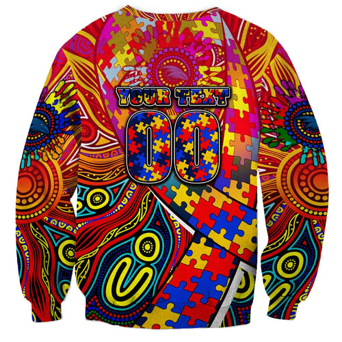 Autism Awareness Australia Adelaide Crows Sweatshirt Aboriginal Indigenous Art