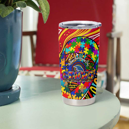Autism Awareness Australia Adelaide Crows Tumbler Cup Aboriginal Indigenous Art