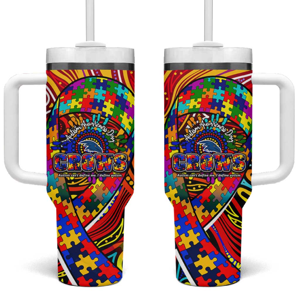 Autism Awareness Australia Adelaide Crows Tumbler With Handle Aboriginal Indigenous Art
