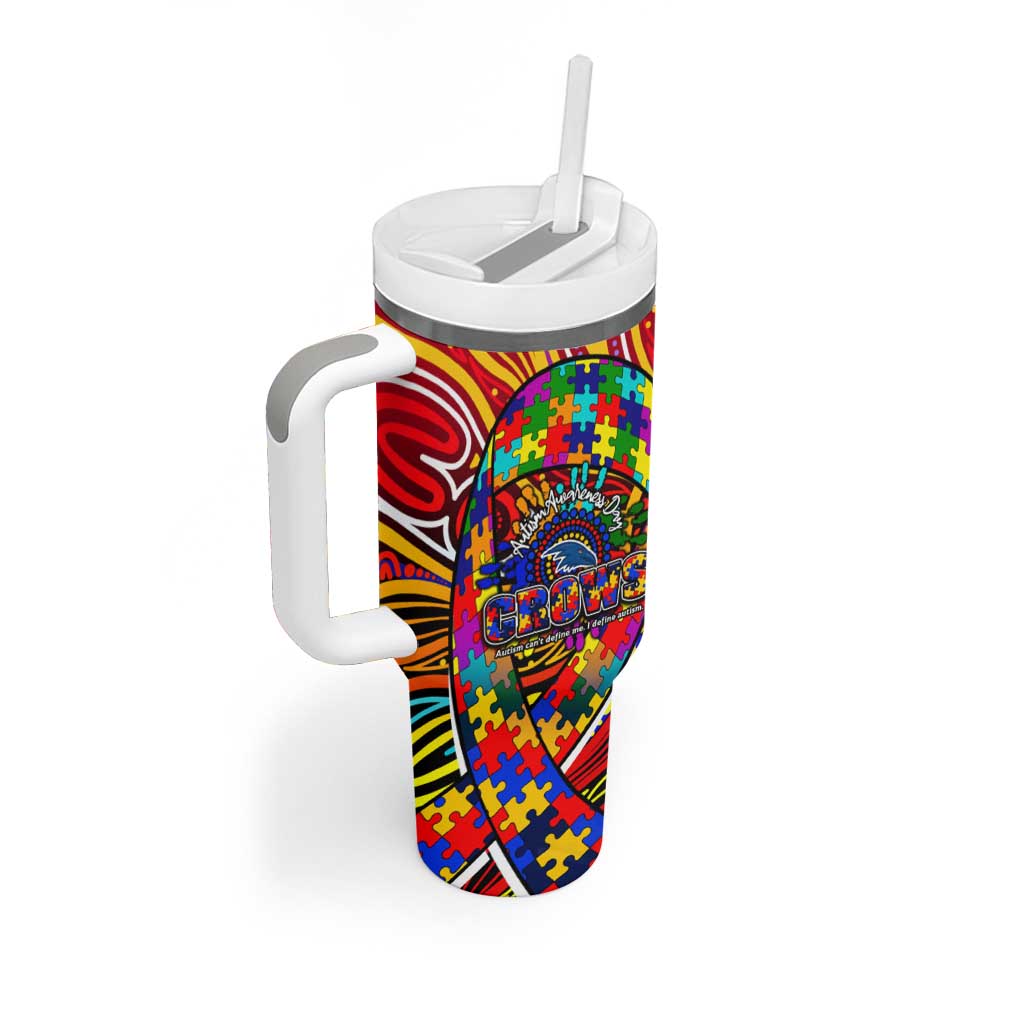 Autism Awareness Australia Adelaide Crows Tumbler With Handle Aboriginal Indigenous Art