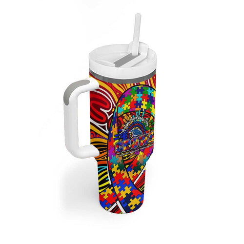 Autism Awareness Australia Adelaide Crows Tumbler With Handle Aboriginal Indigenous Art
