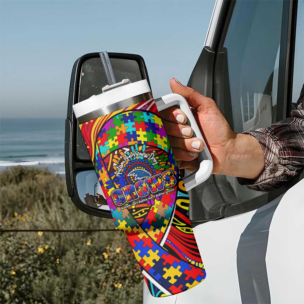 Autism Awareness Australia Adelaide Crows Tumbler With Handle Aboriginal Indigenous Art