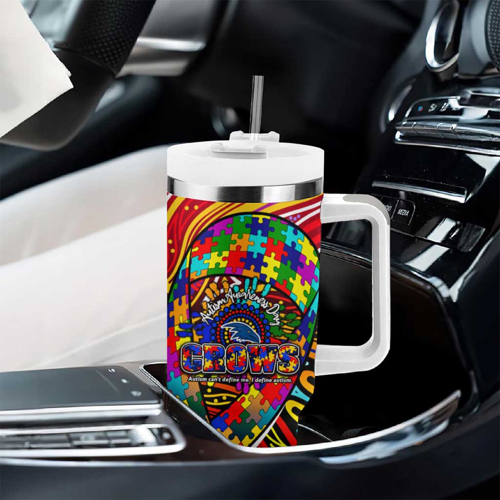 Autism Awareness Australia Adelaide Crows Tumbler With Handle Aboriginal Indigenous Art