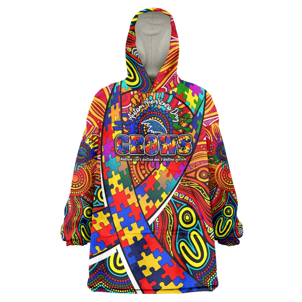 Autism Awareness Australia Adelaide Crows Wearable Blanket Hoodie Aboriginal Indigenous Art