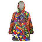 Autism Awareness Australia Adelaide Crows Wearable Blanket Hoodie Aboriginal Indigenous Art