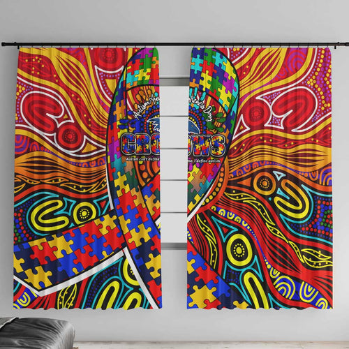 Autism Awareness Australia Adelaide Crows Window Curtain Aboriginal Indigenous Art