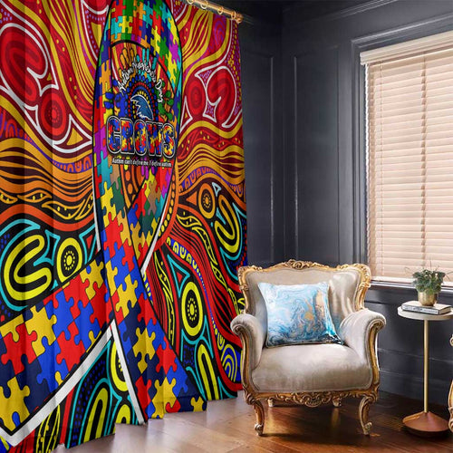 Autism Awareness Australia Adelaide Crows Window Curtain Aboriginal Indigenous Art