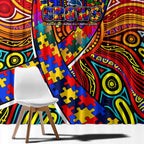 Autism Awareness Australia Adelaide Crows Window Curtain Aboriginal Indigenous Art