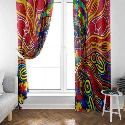 Autism Awareness Australia Adelaide Crows Window Curtain Aboriginal Indigenous Art
