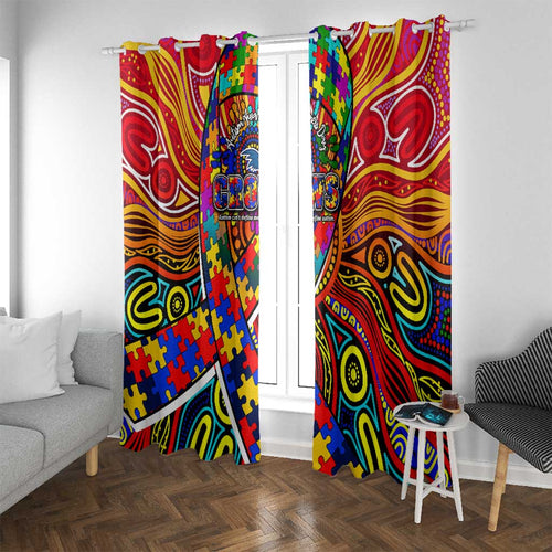 Autism Awareness Australia Adelaide Crows Window Curtain Aboriginal Indigenous Art