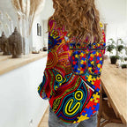 Autism Awareness Australia Adelaide Crows Women Casual Shirt Aboriginal Indigenous Art