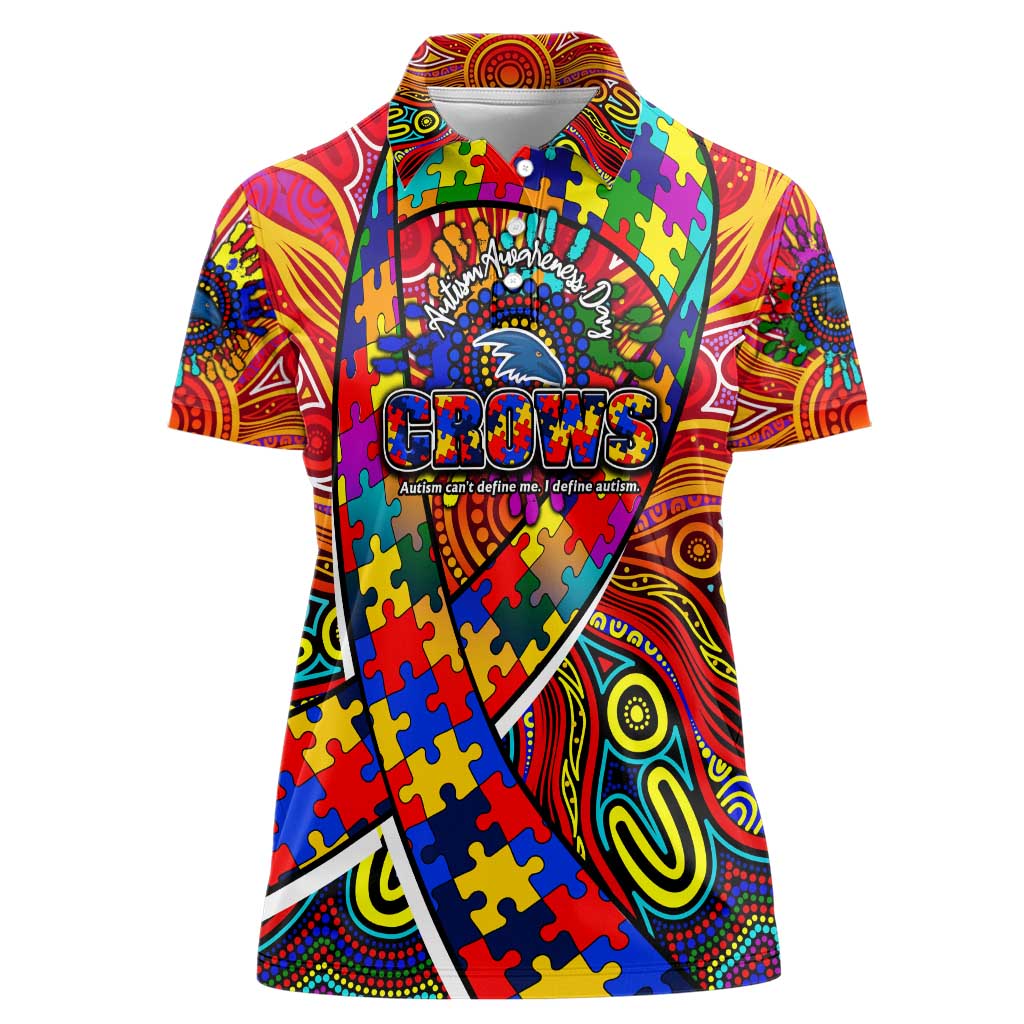 Autism Awareness Australia Adelaide Crows Women Polo Shirt Aboriginal Indigenous Art