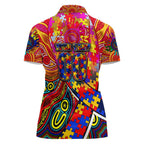 Autism Awareness Australia Adelaide Crows Women Polo Shirt Aboriginal Indigenous Art