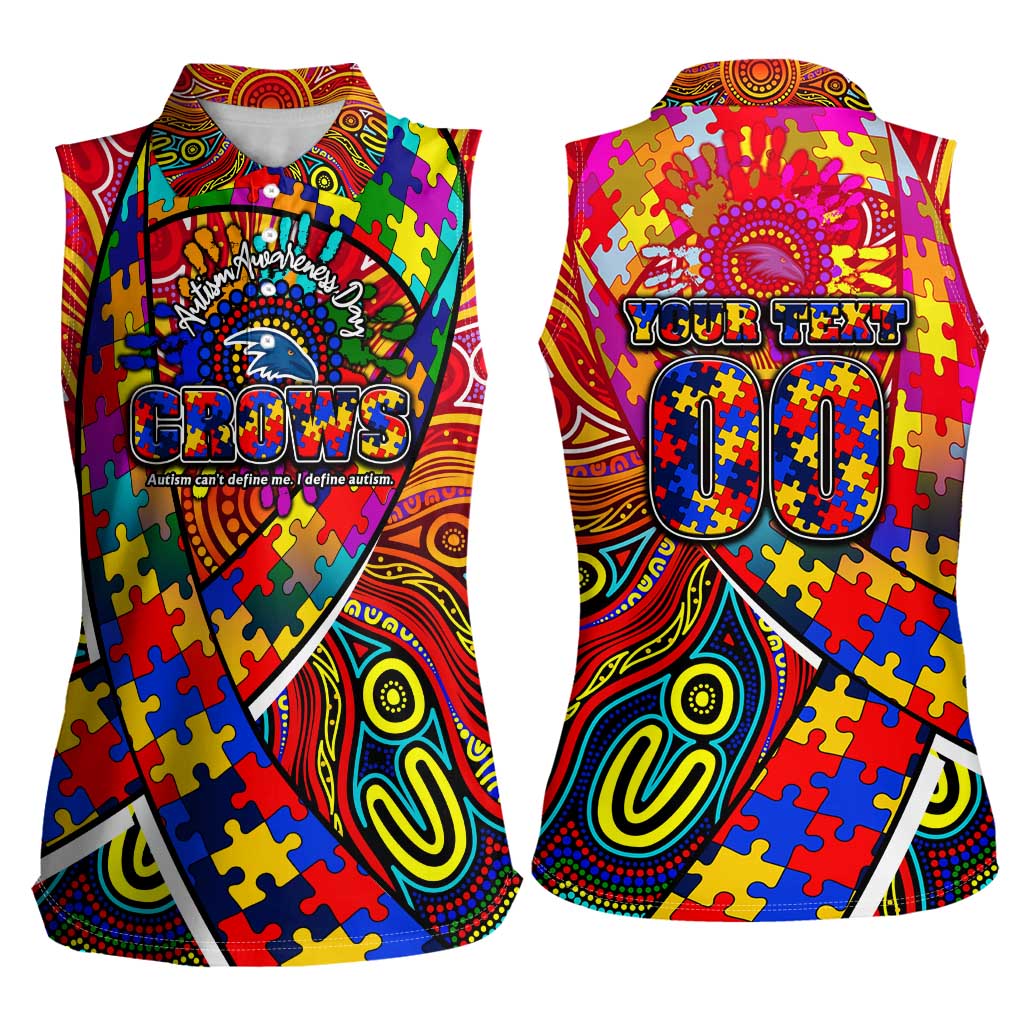Autism Awareness Australia Adelaide Crows Women Sleeveless Polo Shirt Aboriginal Indigenous Art