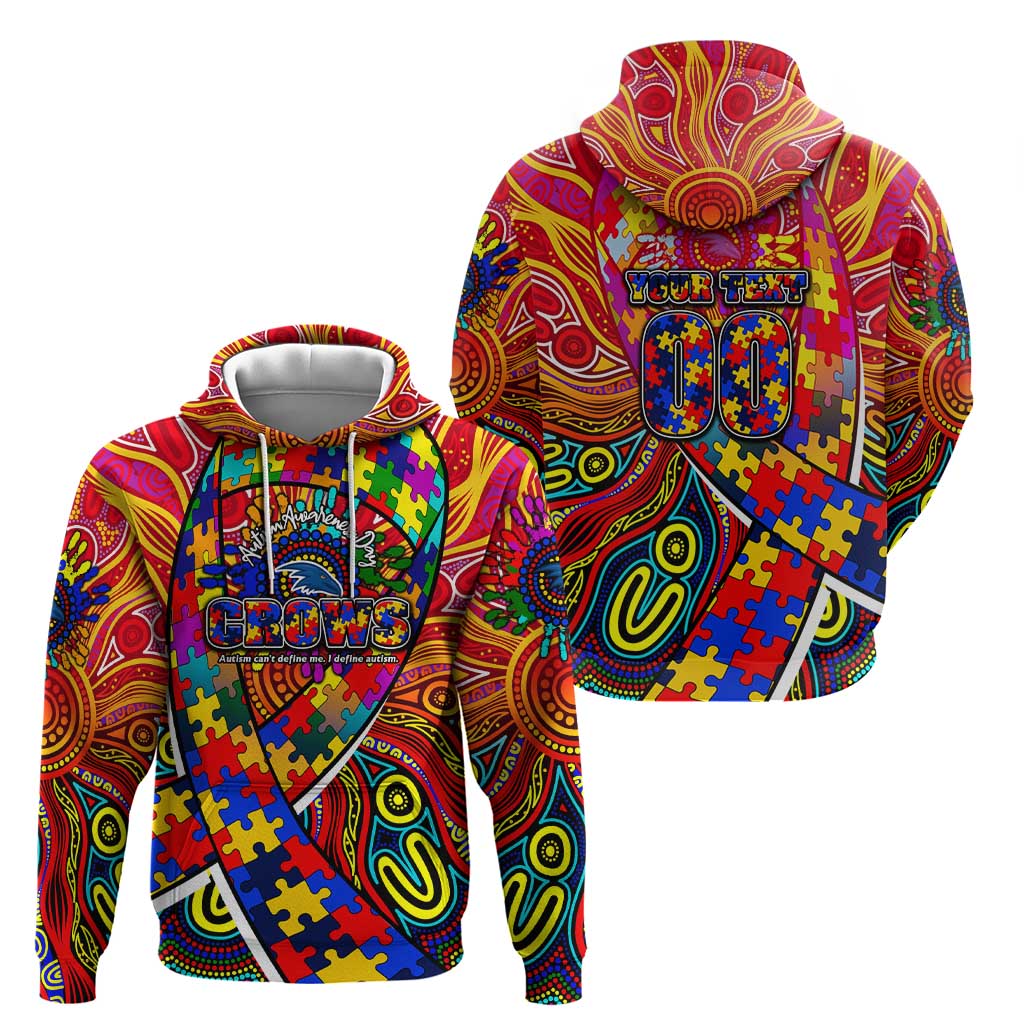 Autism Awareness Australia Adelaide Crows Zip Hoodie Aboriginal Indigenous Art