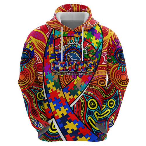 Autism Awareness Australia Adelaide Crows Zip Hoodie Aboriginal Indigenous Art