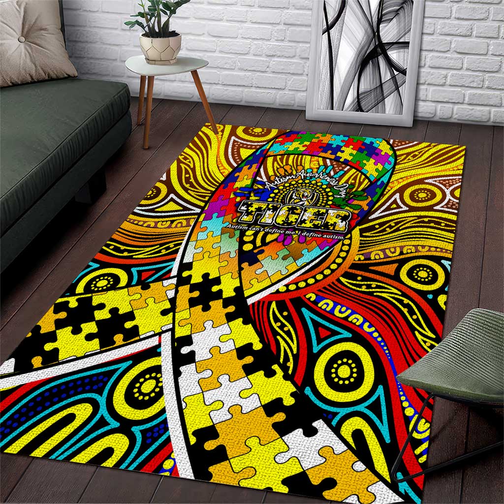 Autism Awareness Australia Richmond Tiger Area Rug Aboriginal Indigenous Art