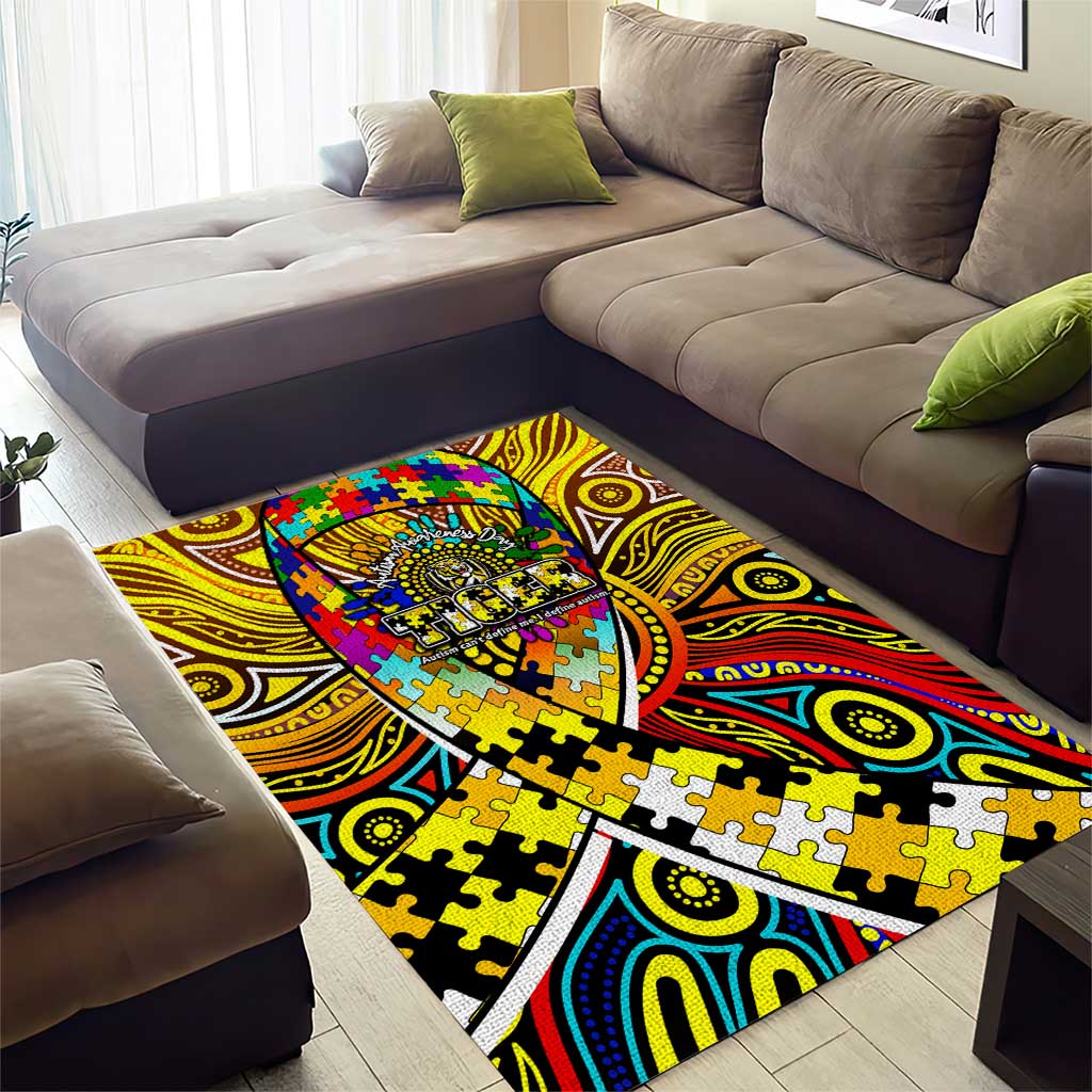 Autism Awareness Australia Richmond Tiger Area Rug Aboriginal Indigenous Art