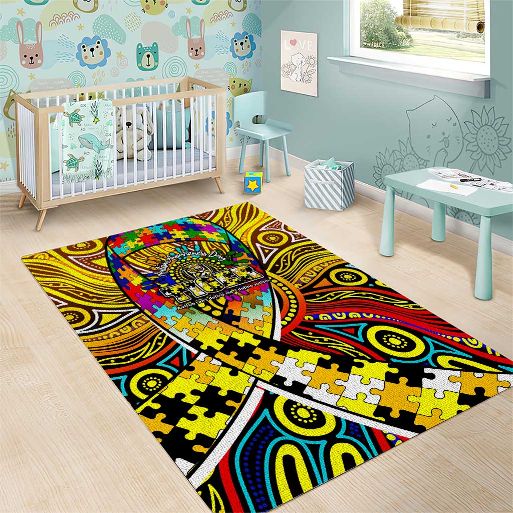 Autism Awareness Australia Richmond Tiger Area Rug Aboriginal Indigenous Art