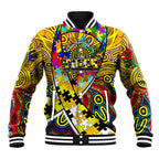 Autism Awareness Australia Richmond Tiger Baseball Jacket Aboriginal Indigenous Art