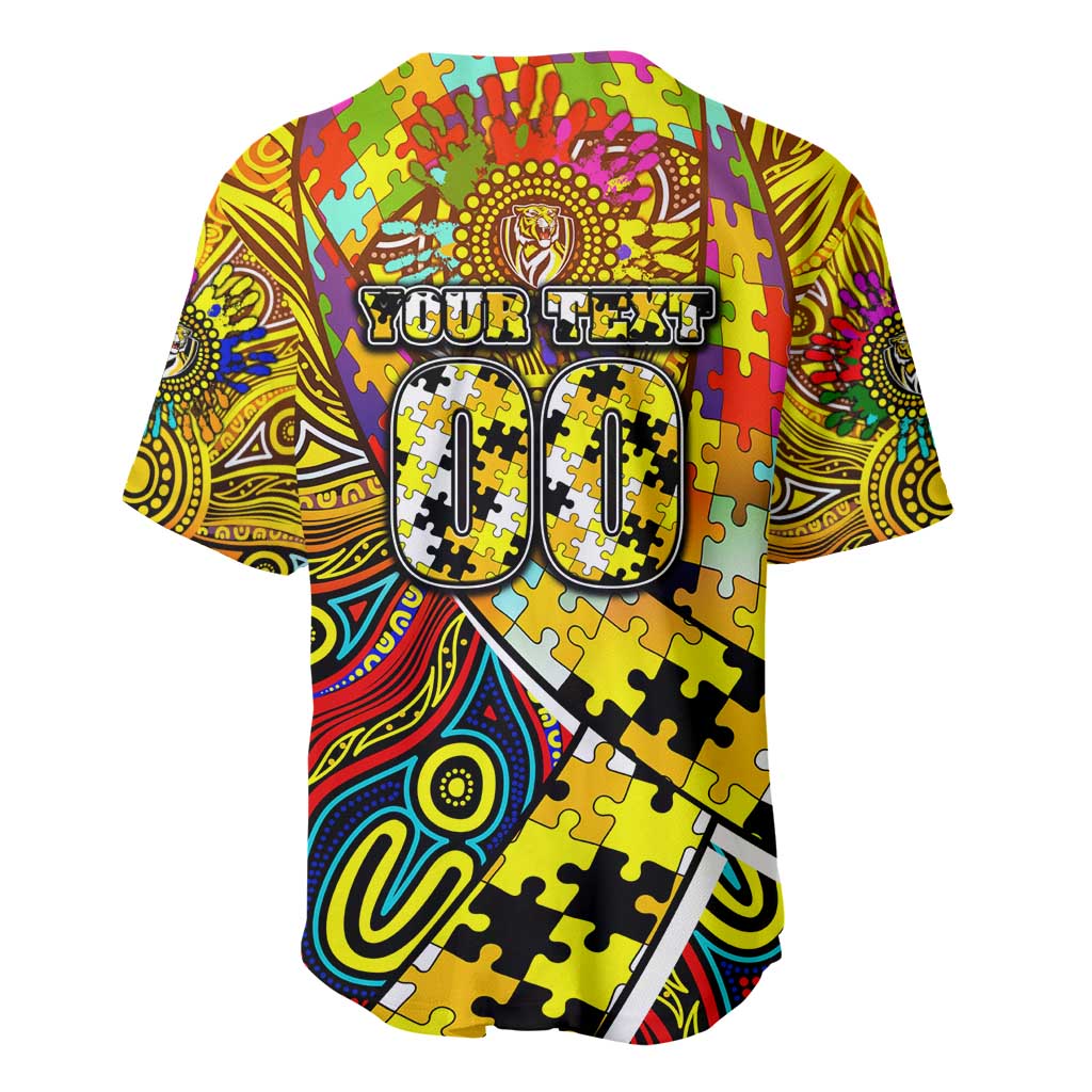 Autism Awareness Australia Richmond Tiger Baseball Jersey Aboriginal Indigenous Art