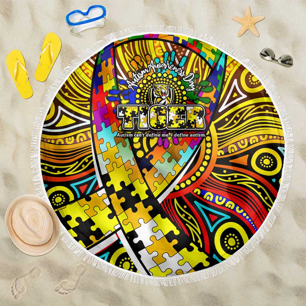 Autism Awareness Australia Richmond Tiger Beach Blanket Aboriginal Indigenous Art