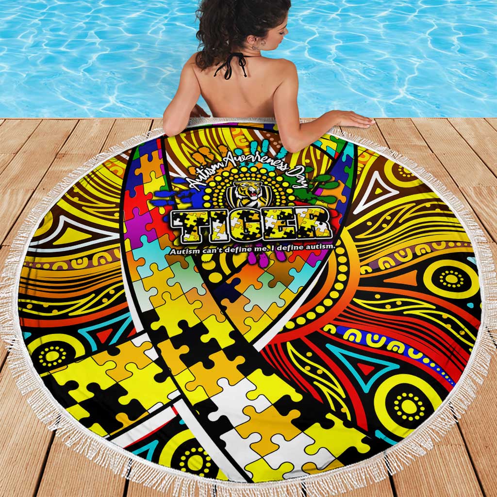 Autism Awareness Australia Richmond Tiger Beach Blanket Aboriginal Indigenous Art