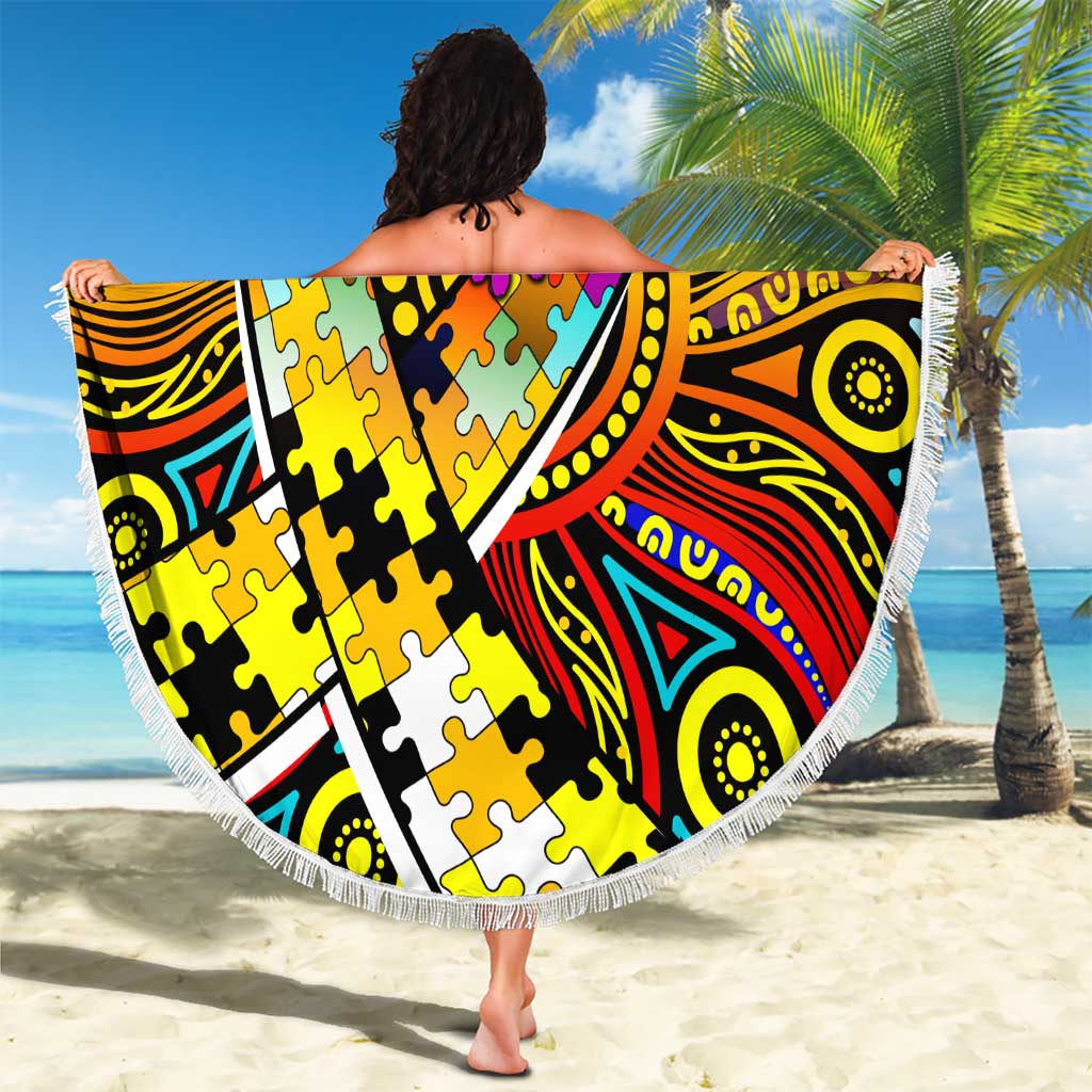 Autism Awareness Australia Richmond Tiger Beach Blanket Aboriginal Indigenous Art