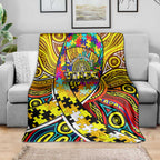 Autism Awareness Australia Richmond Tiger Blanket Aboriginal Indigenous Art