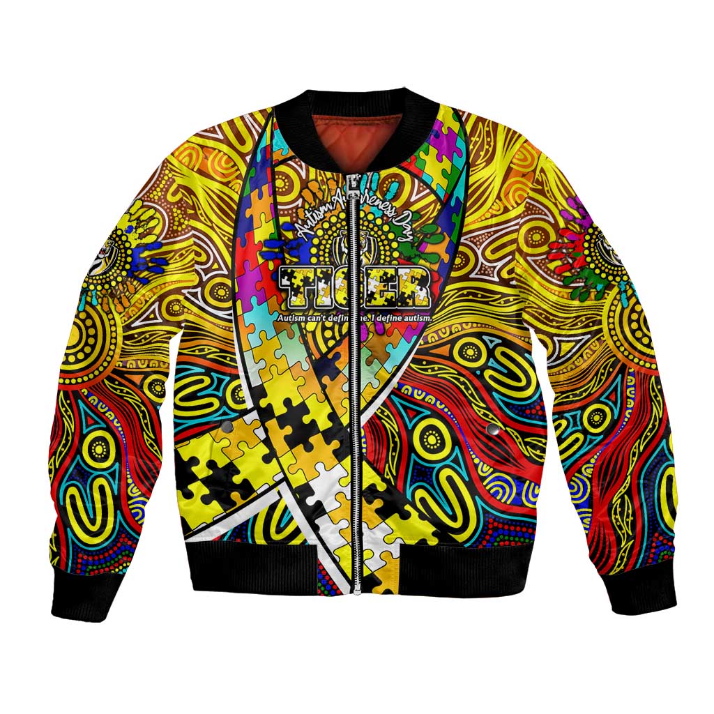 Autism Awareness Australia Richmond Tiger Bomber Jacket Aboriginal Indigenous Art