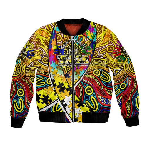 Autism Awareness Australia Richmond Tiger Bomber Jacket Aboriginal Indigenous Art
