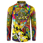 Autism Awareness Australia Richmond Tiger Button Sweatshirt Aboriginal Indigenous Art