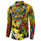 Autism Awareness Australia Richmond Tiger Button Sweatshirt Aboriginal Indigenous Art