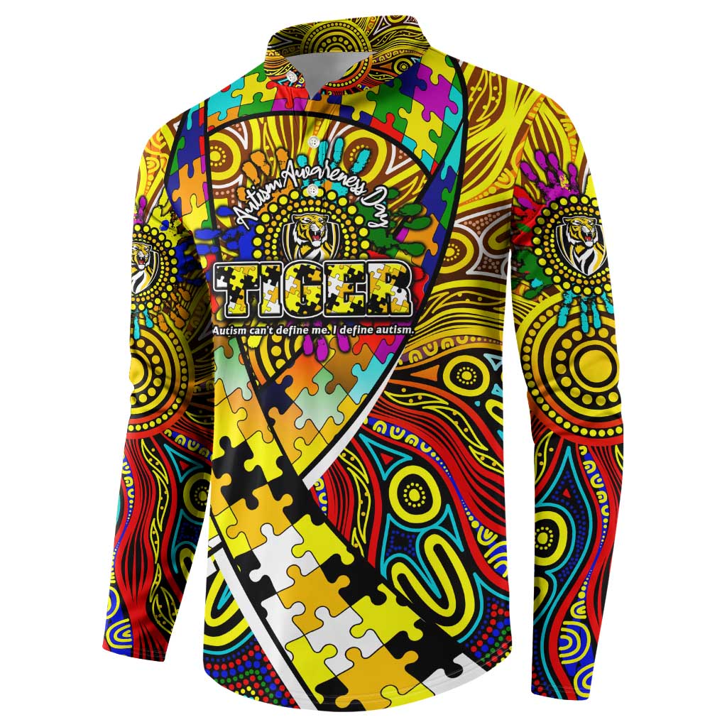Autism Awareness Australia Richmond Tiger Button Sweatshirt Aboriginal Indigenous Art