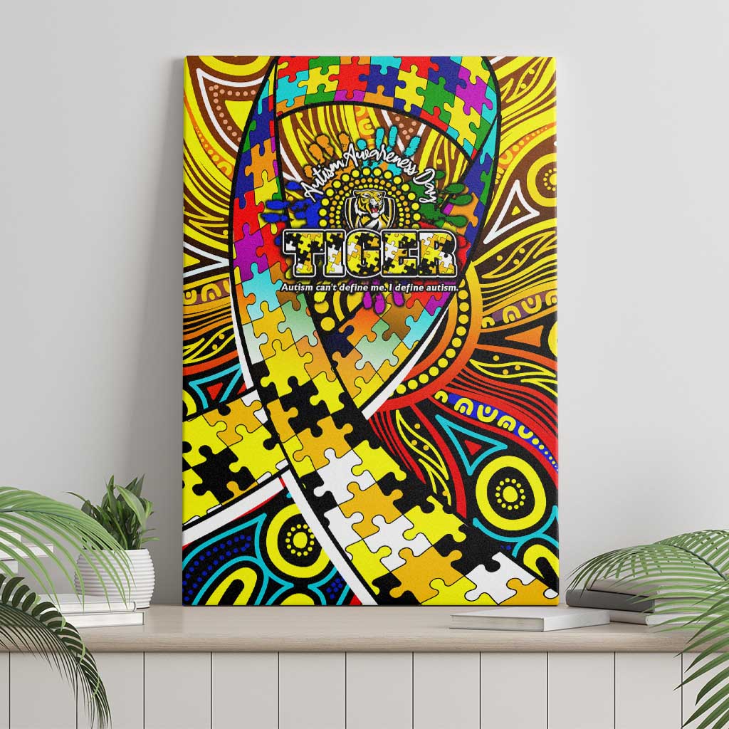Autism Awareness Australia Richmond Tiger Canvas Wall Art Aboriginal Indigenous Art